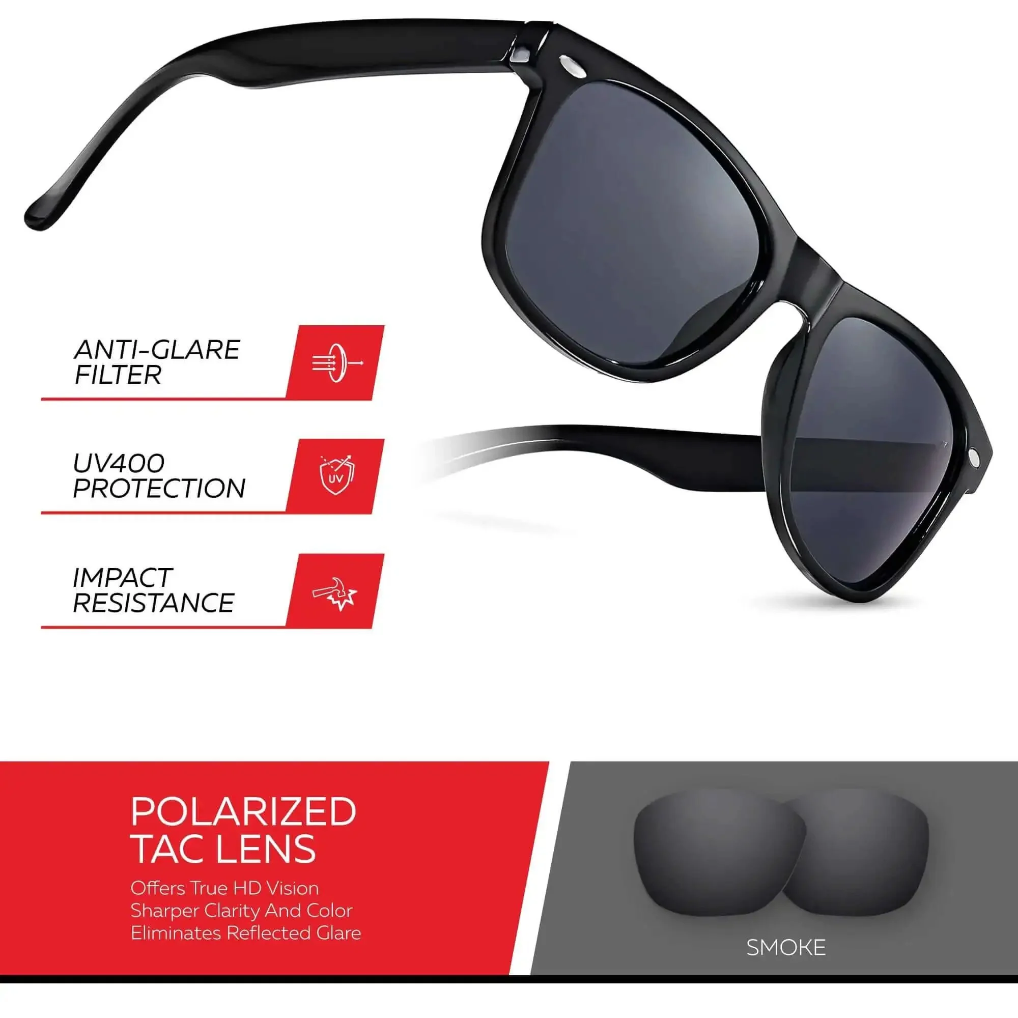 Polarized Sunglasses For Men And Women With UV400 Protection, Classic Vintage 80s Shades, Timeless Retro Eyewear For Sun Glare Shield, Everyday Cool Sunnies For Any Occasion - Image 5