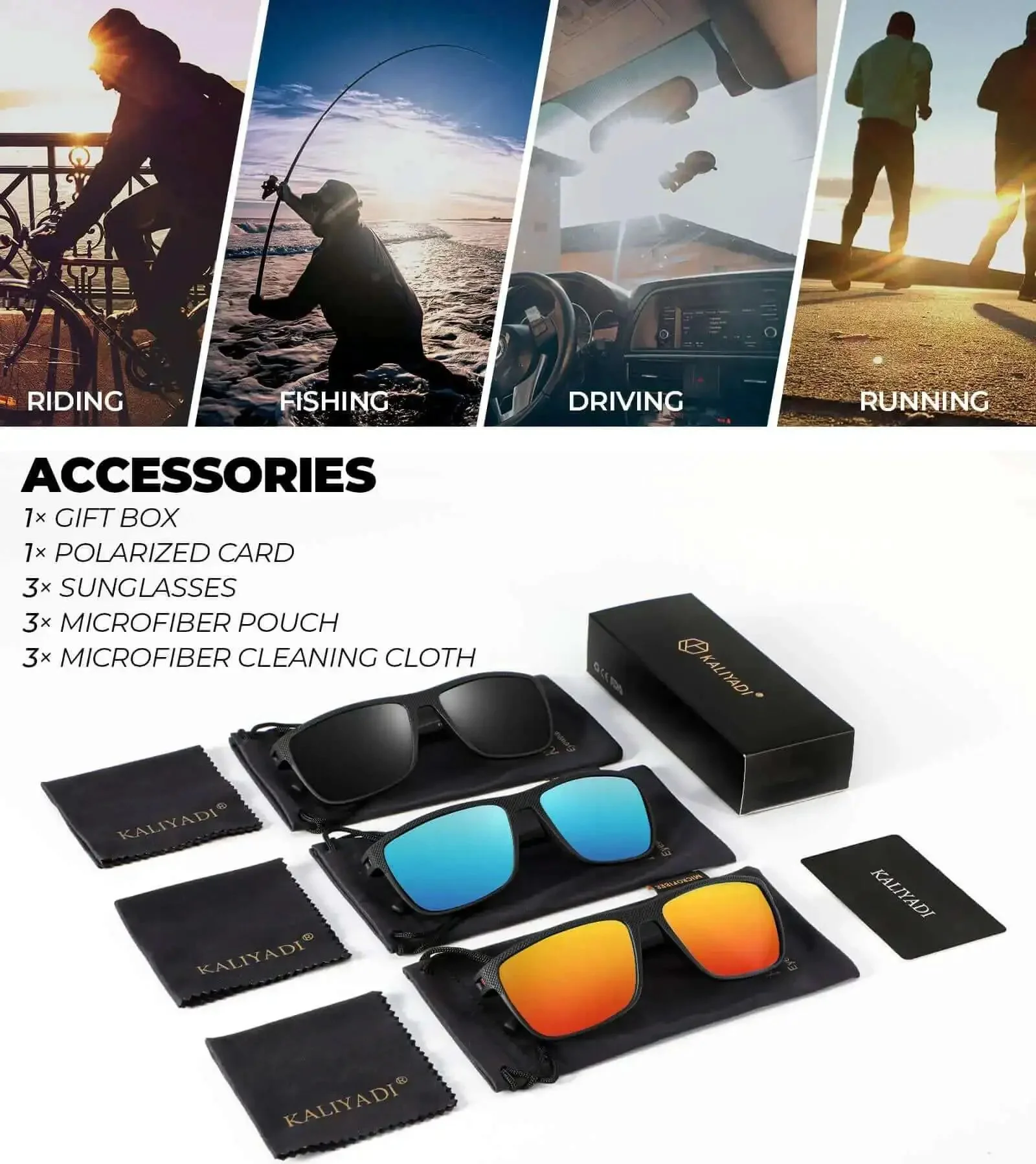 Polarized Sunglasses For Men With UV400 Protection, Lightweight And Durable, Built For Driving, Fishing, And Golf, Clear Vision All Day Comfort In Black Ice Blue Or Red - Image 2