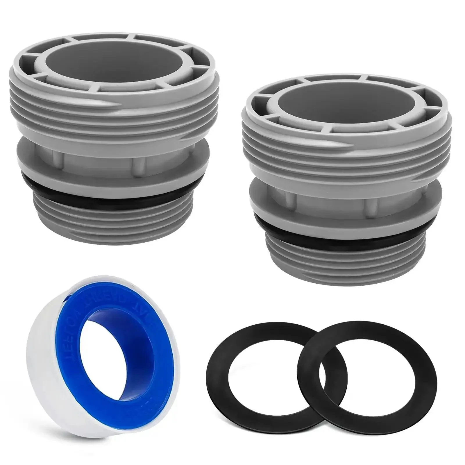 Pool Hose Adapter Kit 40mm To 1.5 Inch For Above Ground Pools, Lets You Match 40mm Hoses To 1.5 Inch Hayward Style Filter Hoses, 2 Pack Grey, Easy Plug And Play Connection, Durable Conversion Set