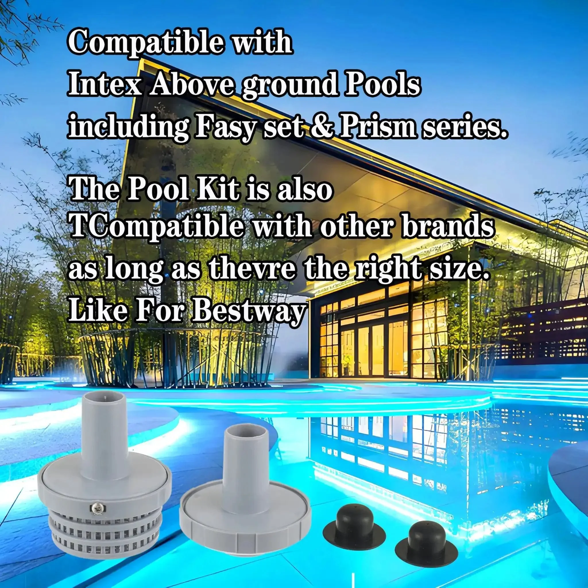 Pool Inlet Strainer Water Jet Connector Kit For Intex Above Ground Pools Replacement Parts With Inlet Nozzle Outlet Grid Hole Plug 1.25 Inch Fittings Boosts Water Circulation Filtration No Tools Needed Easy Install Ready Water - Image 3