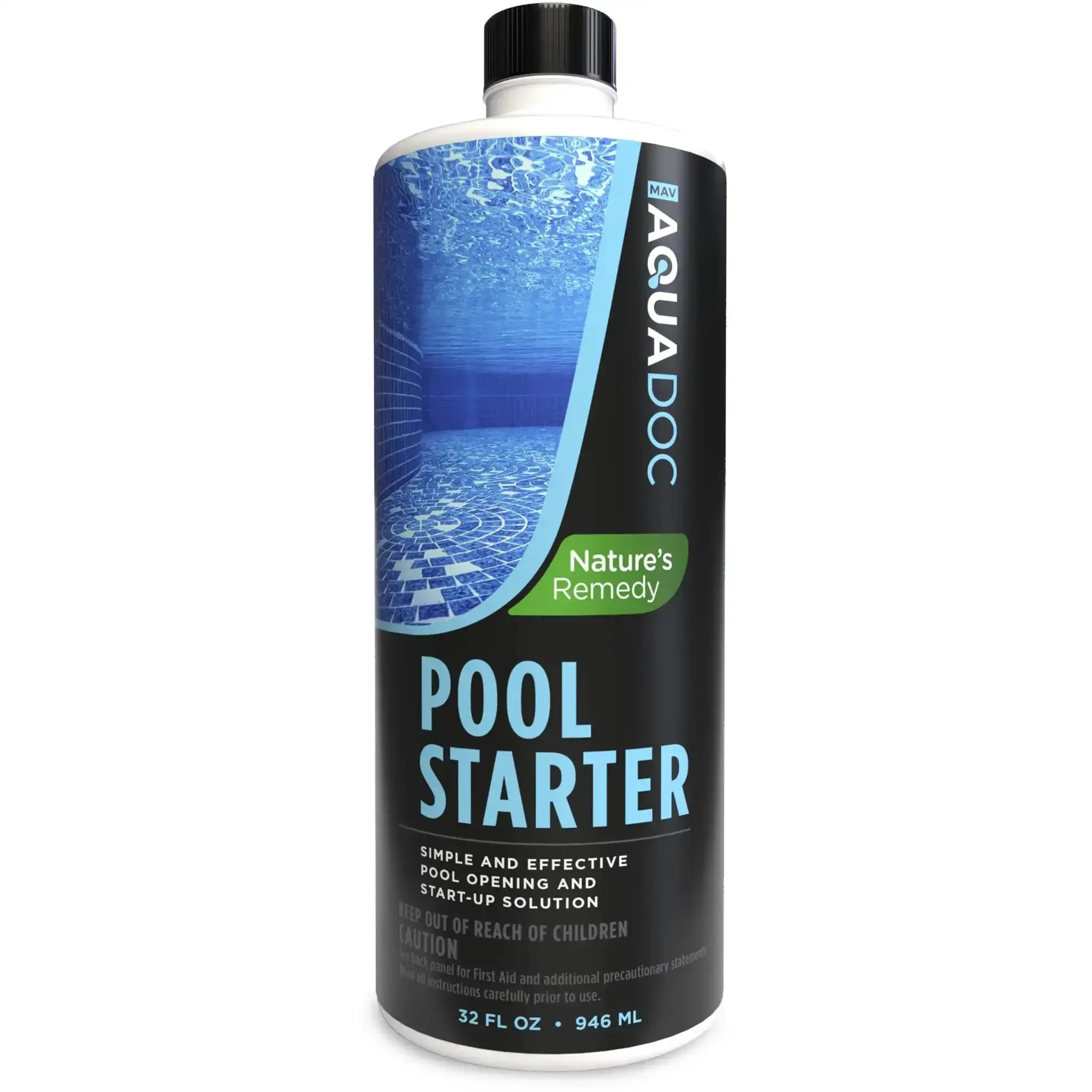 Pool Opening Starter Kit With Enzyme For Above Ground And Inground Pools, 32oz Treats Up To 30,000 Gallons, Easy Peasy Start Up For Spring, USA Made Pool Chemicals For Quick Debris Cleanup And Crystal Clear Water