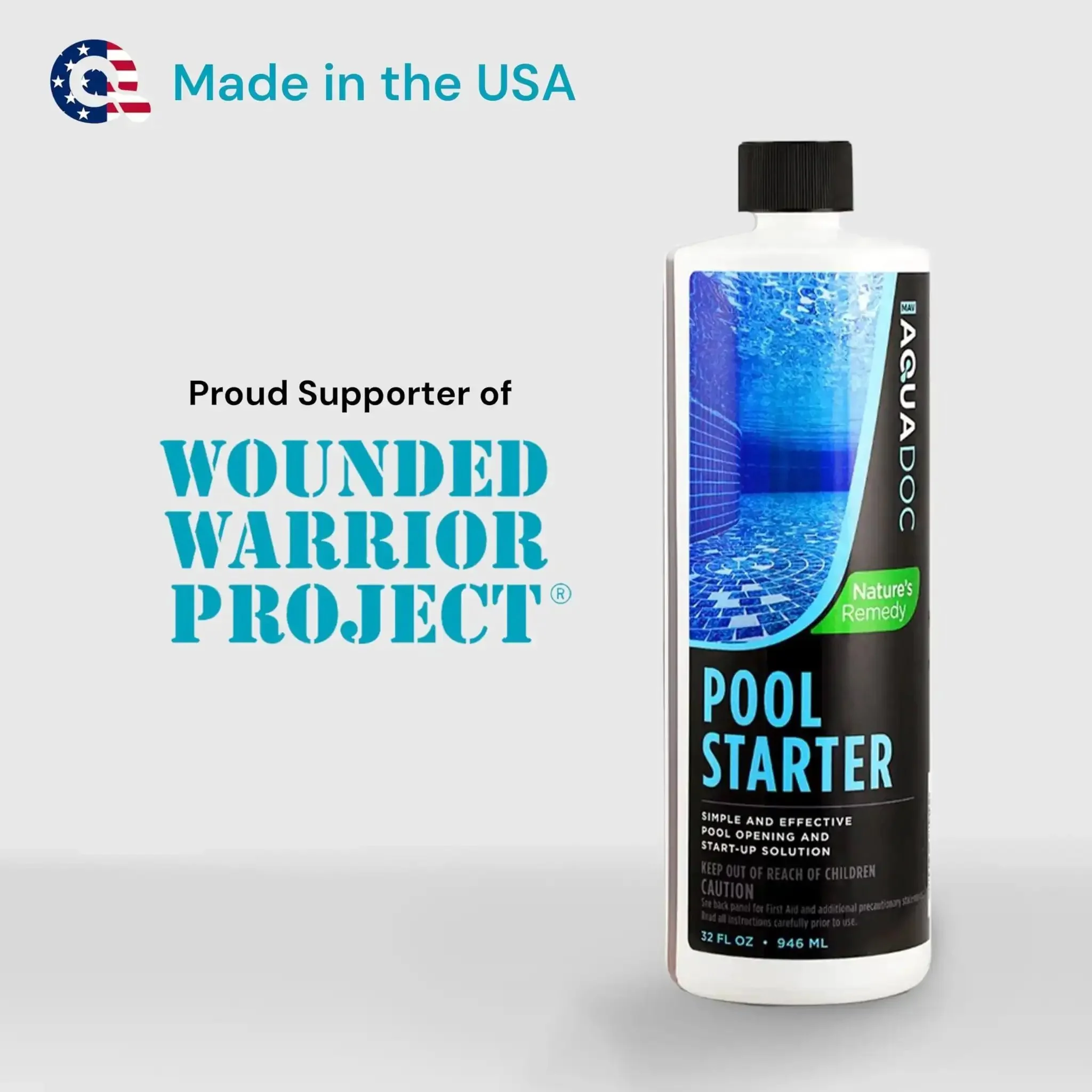 Pool Opening Starter Kit With Enzyme For Above Ground And Inground Pools, 32oz Treats Up To 30,000 Gallons, Easy Peasy Start Up For Spring, USA Made Pool Chemicals For Quick Debris Cleanup And Crystal Clear Water - Image 3