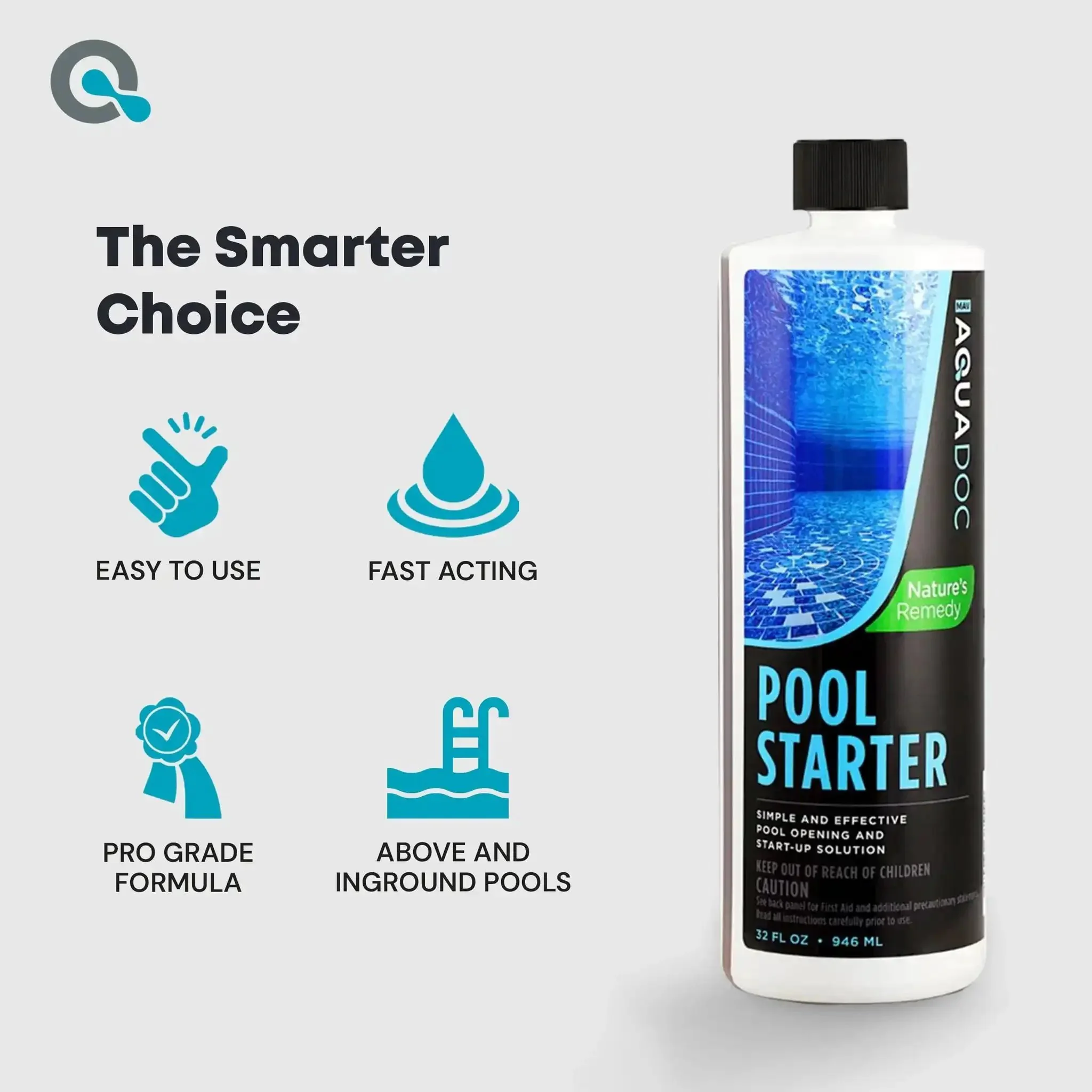 Pool Opening Starter Kit With Enzyme For Above Ground And Inground Pools, 32oz Treats Up To 30,000 Gallons, Easy Peasy Start Up For Spring, USA Made Pool Chemicals For Quick Debris Cleanup And Crystal Clear Water - Image 5