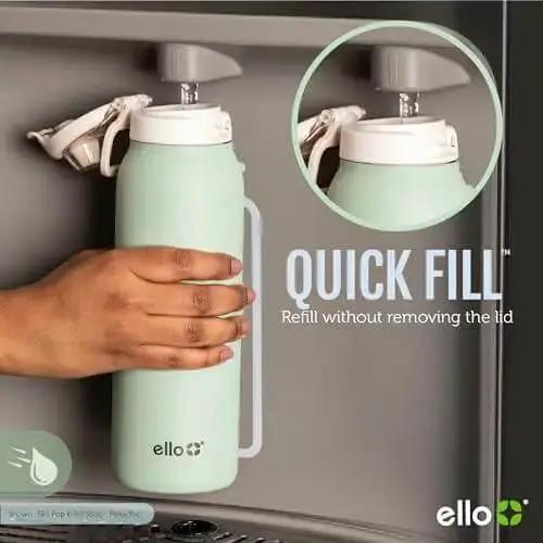 Pop And Fill 22oz Stainless Steel Water Bottle With Quick Fill Lid Dual Sip Or Chug Double Walled Vacuum Insulated Leak Proof Locking Cap BPA Free Reusable Hydration Buddy Pistachio - Image 12