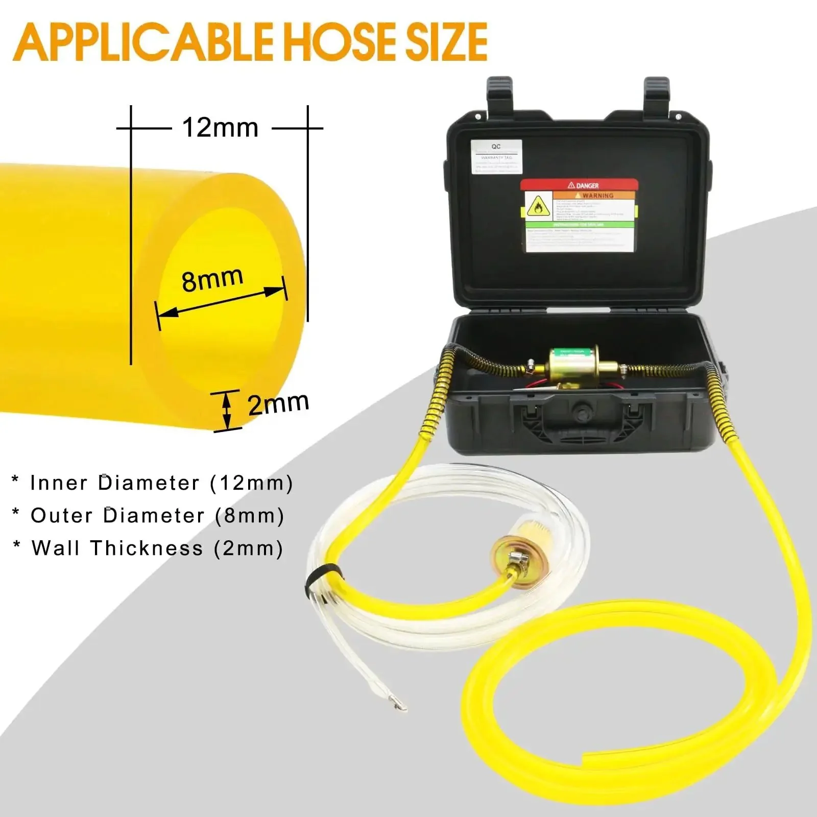 Portable 12V Fuel Transfer Pump Kit With 30 GPH Flow For Cars Boats And Heavy Equipment, Dual Power Cords, Flexible Fuel Line, Pulley Head Design For Easy Tank Access, Carrying Case, Ready To Go For Quick Gasoline Transfers And Refueling - Image 7