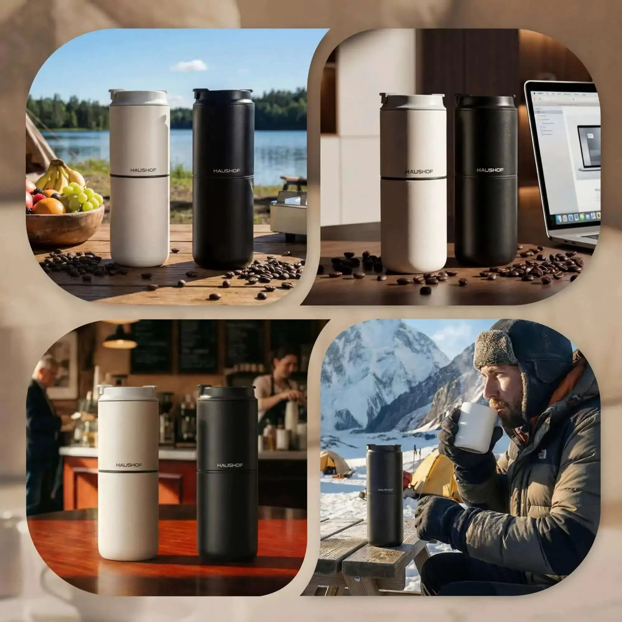 Portable All-In-One Coffee Maker With Built-In Battery And Grinder, Cordless Travel Brew System For Camping Or Car Trips, Grab-And-Go Pour-Over Style, Insulated Mug Included, Grinds And Brews Up To 15 Cups Per Charge - Image 2