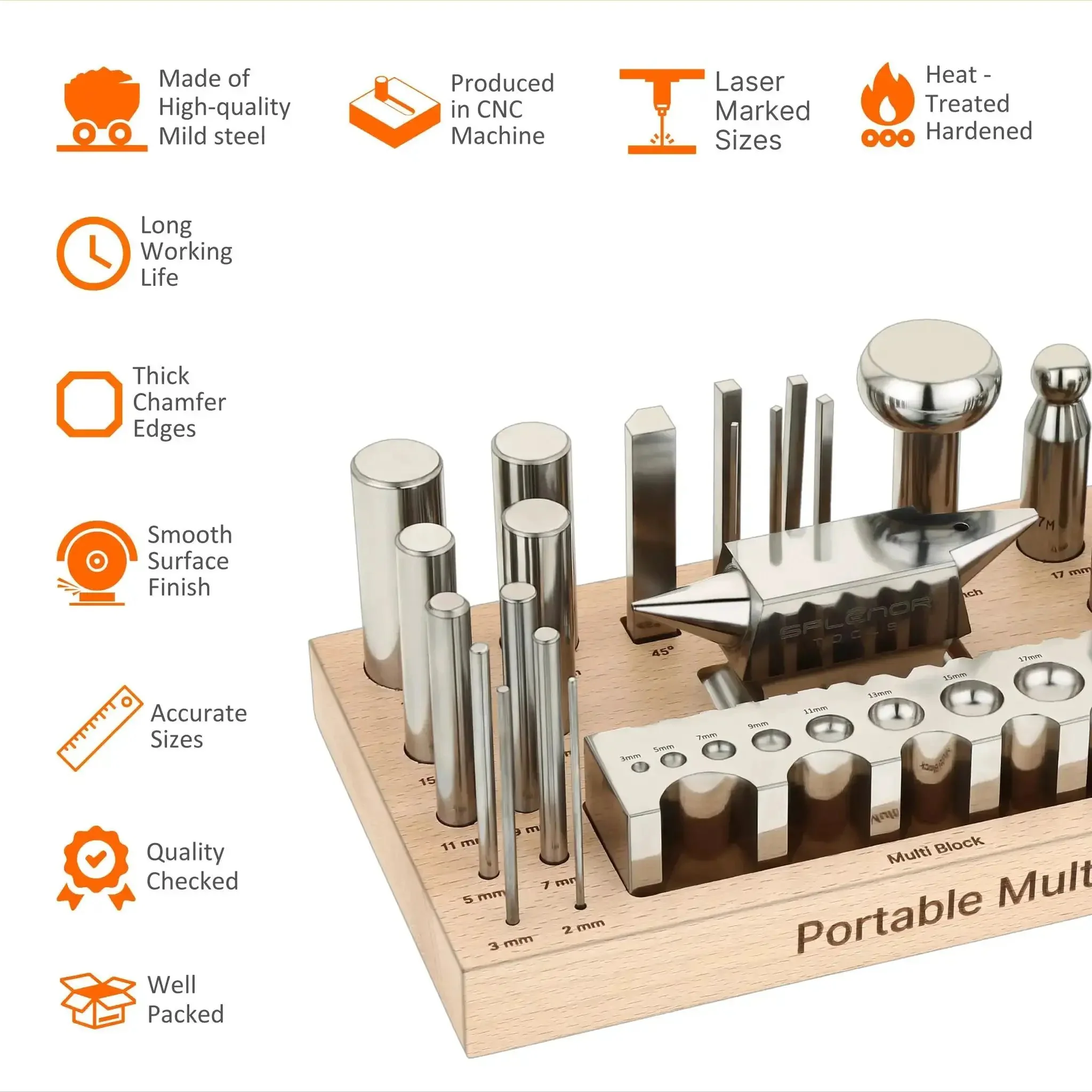 Portable All In One Metal Forming Kit For Jewelry Making With Master Forming Block Dapping Punch Set Swage Punch Set Anvil Doming Block And Oval Punch For Pro Grade Jewelry Crafting Gear - Image 5