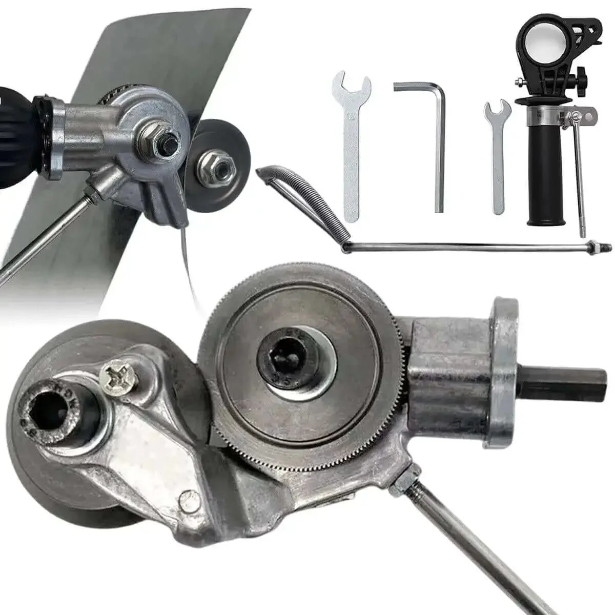 Portable Drill Powered Metal Cutter Attachment For Drills Plate And Sheet Metal Nibbler Double Headed Power Shears Converts Your Drill Into Badass Fast Cutting Electric Shears For Iron Steel And Aluminum Plates