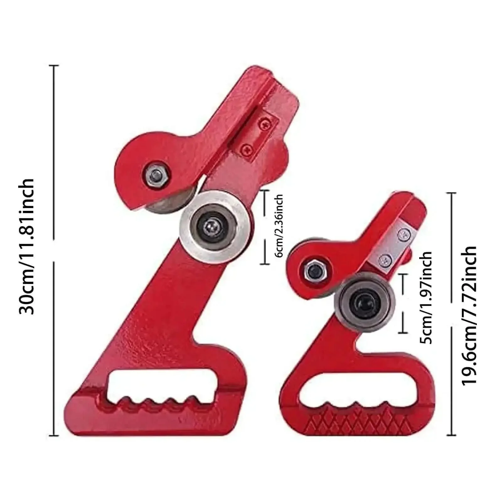 Portable Dual Wheel Slitter For Metal And Vinyl Sheets Hand Pull Cutter Delivers No-Burr Clean Cuts On Steel Aluminum Plastic And Cardboard Compact Red 7.7 Inch Hand Tool For DIY And Craft Projects - Image 2