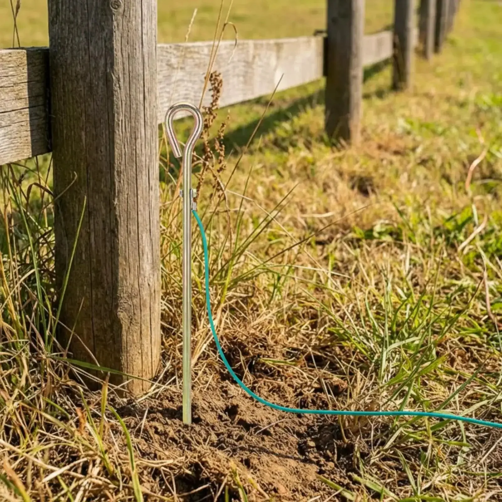 Portable Ground Rod Kit With 15Ft 12AWG Grounding Wire For Earthing, Heavy Duty Post Pin Stake For Outdoor Electric Fence Generator Satellite Dishes And Antennas, Ready For Quick On The Go Grounding And Secure Low-Resistance Ground Path - Image 3