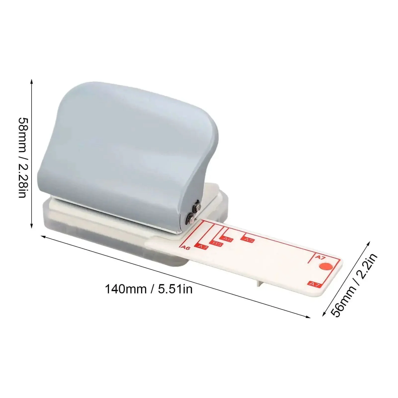 Portable Handheld 3 Hole Puncher With 5 Sheet Capacity Built Like A Tank All Metal Punch For Scrapbooks And Loose Leaf Pages DIY Hole Punching With Positioning Post And Ruler Sturdy Grey Craft Tool On The Go - Image 3