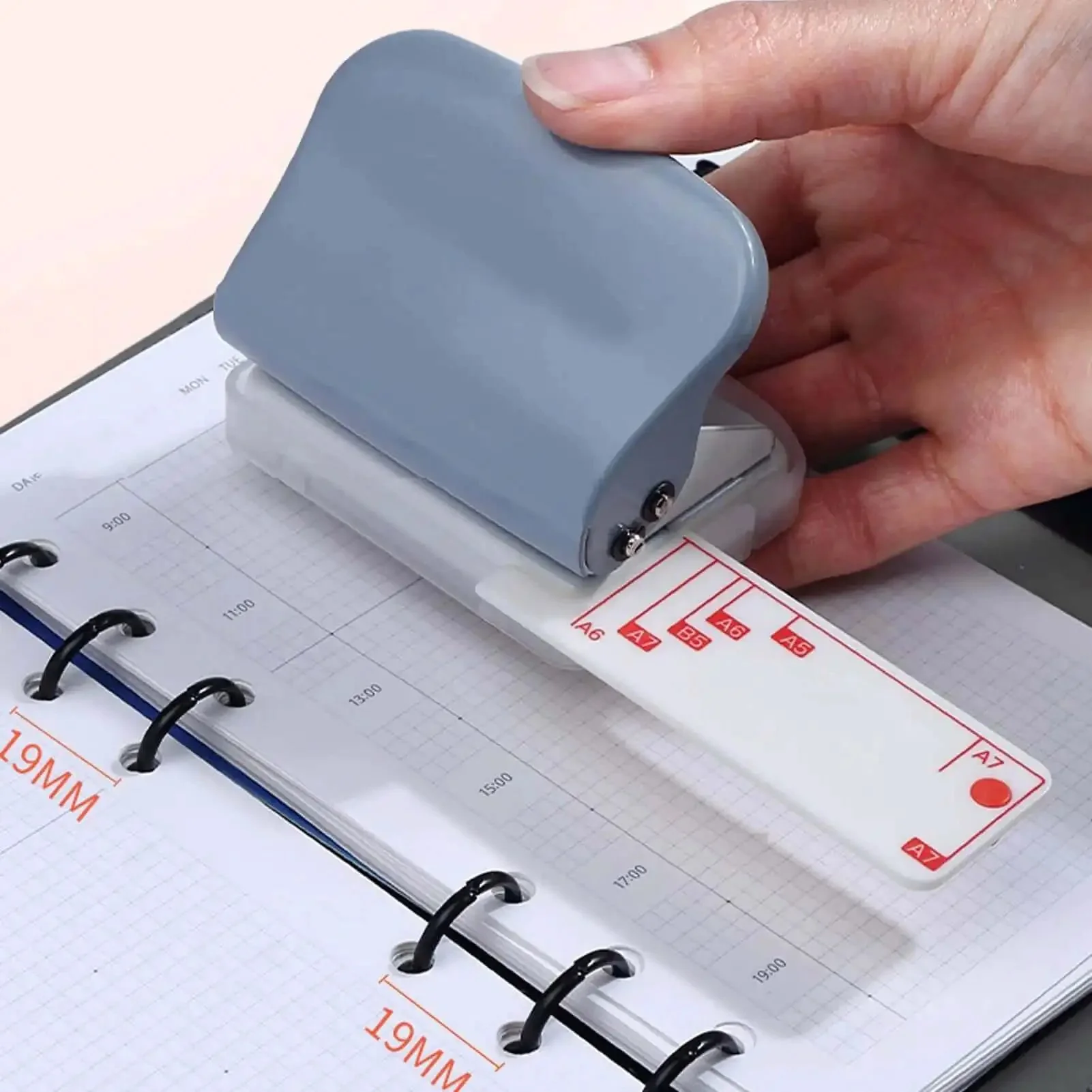 Portable Handheld 3 Hole Puncher With 5 Sheet Capacity Built Like A Tank All Metal Punch For Scrapbooks And Loose Leaf Pages DIY Hole Punching With Positioning Post And Ruler Sturdy Grey Craft Tool On The Go - Image 6