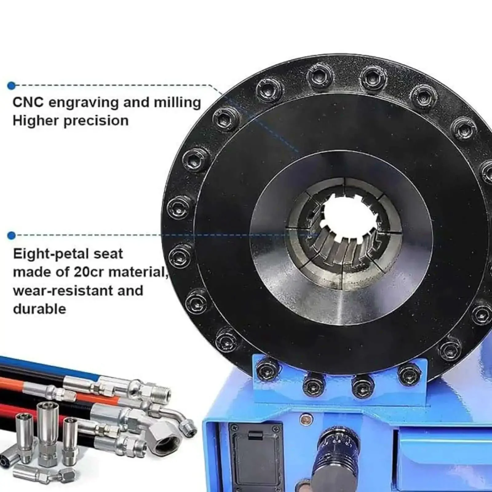Portable Hydraulic Hose Crimping Tool Kit With 8 Die Sets Handheld Press Crimper Mini Hose Crimp Machine For Tight Fittings Magnetic Easy Install Tank High Pressure Performance For Pro Grade Hoses - Image 7