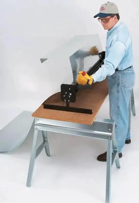 Portable Mini Metal Brake 48 Inch 22 Gauge Capacity Bends Up To 135 Degrees Ideal Sheet Metal Bender For Roof Flashing Copper Aluminum Galvanized Panels Plenums And Narrow Transitions On The Job Shop Ready - Image 4