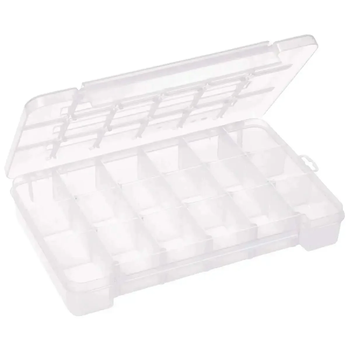 Portable Plastic Parts Storage Case With Hinged Lid And Five Adjustable Dividers Large Clear Organizer For Hardware Nuts Bolts Beads Jewelry Making Electronics Sewing Notions And Other Craft Supplies Dimensions 14 3 8 In By 9 1 2 In By 2 1 2 In - Image 6