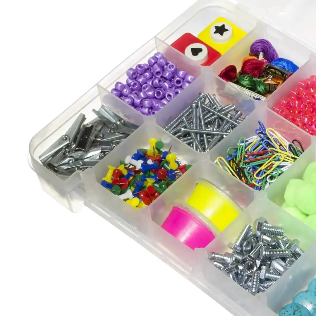 Portable Plastic Parts Storage Case With Hinged Lid And Five Adjustable Dividers Large Clear Organizer For Hardware Nuts Bolts Beads Jewelry Making Electronics Sewing Notions And Other Craft Supplies Dimensions 14 3 8 In By 9 1 2 In By 2 1 2 In - Image 8
