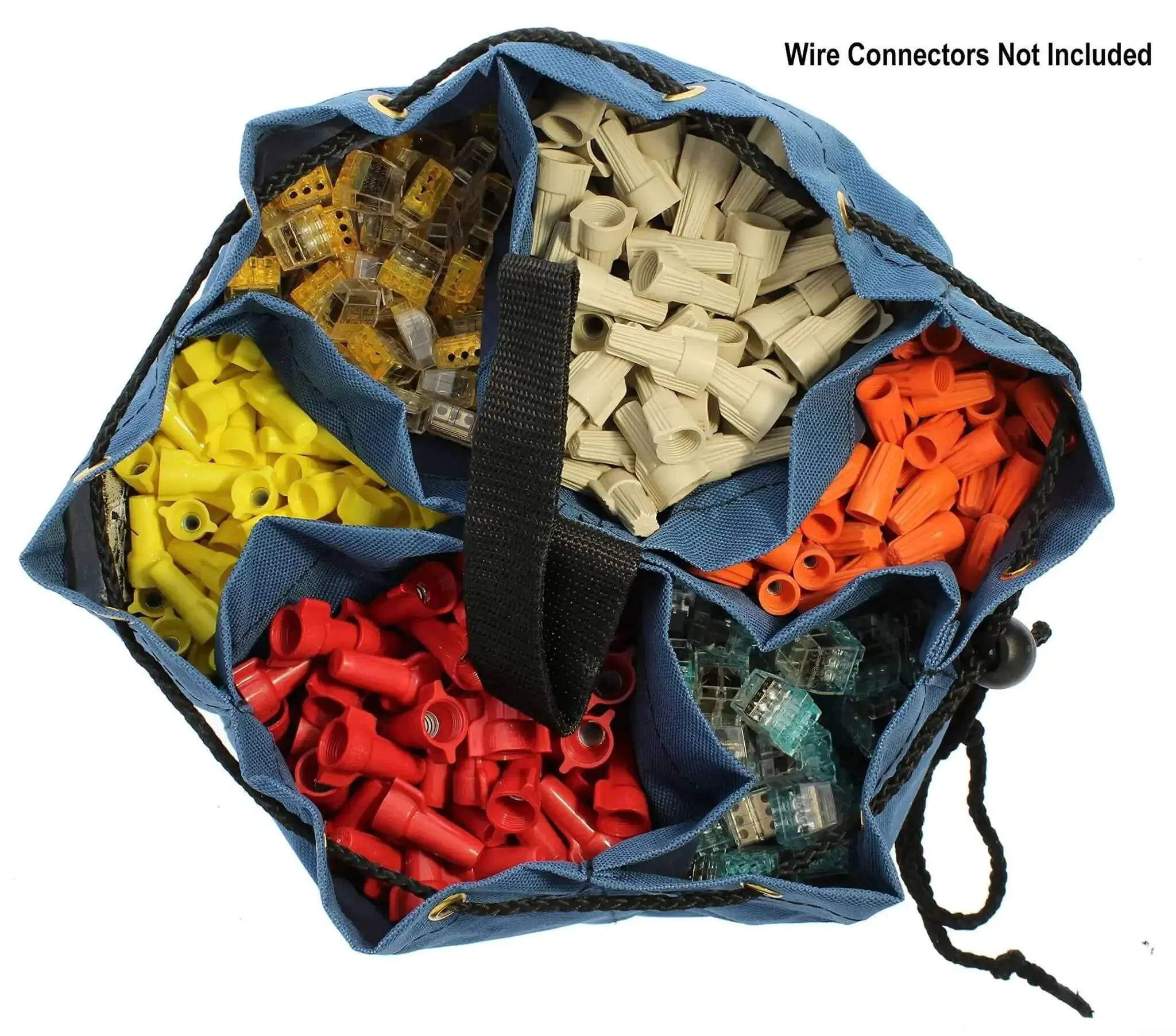 Portable Small Parts And Tools Bag With Loop Handles, 5-Inch Divider Pockets, Drawstring Opening, Durable Carry Case For Tools And Accessories, Perfect On-The-Go Jobsite Organizer - Image 2