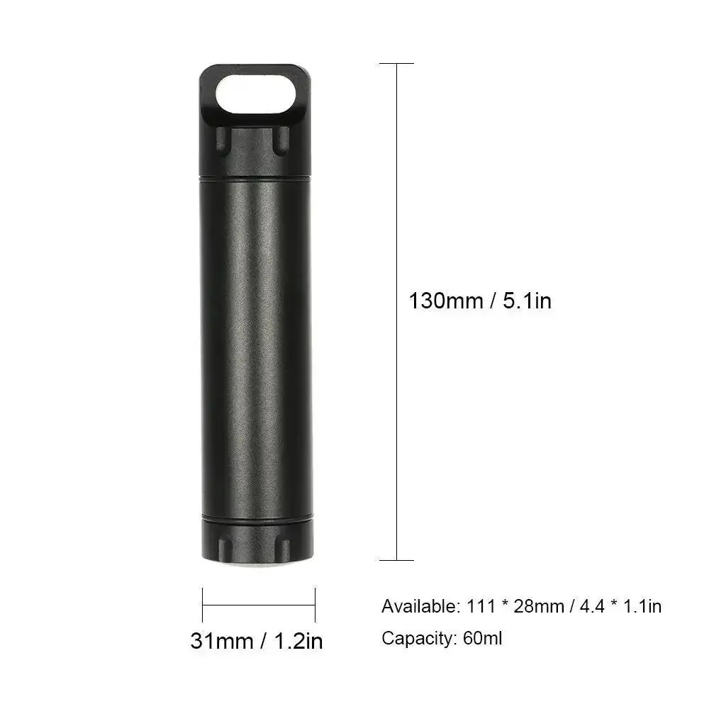 Portable Survival Waterproof Pill Container For Outdoor EDC Gear, CNC Machined Aluminum Bottle, Unbreakable And Lightweight, Stores Pills, Vitamins, Cash, USB Drives, Matches, Batteries, And More For Hiking, Camping, Fishing - Image 6
