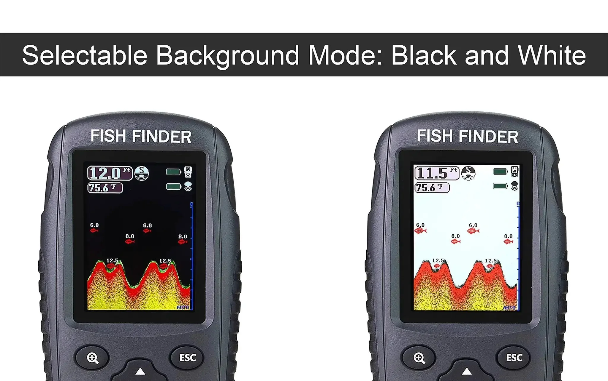 Portable Wireless Fish Finder With Rechargeable Battery, Castable Transducer, No Cable, Depth Locator, Temperature, Fish Size, Bottom Contour, And Color Display For Freshwater And Saltwater Angling - Image 6