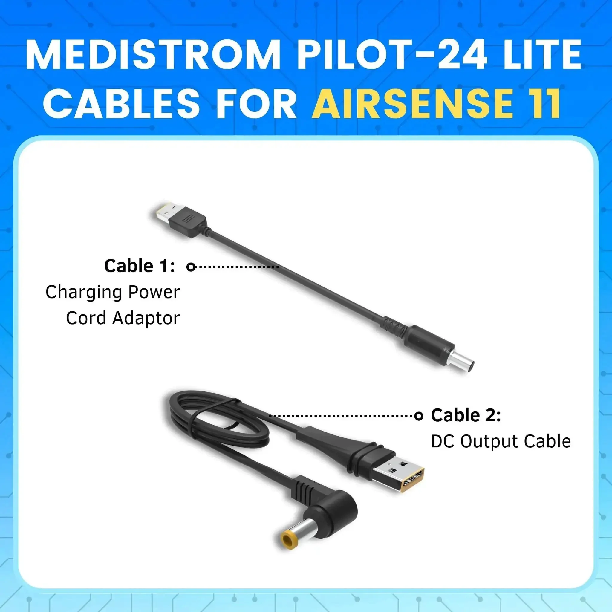 Power Cord Kit For AirSense 11 CPAP Backup Power And Travel Use With Pilot 24 Lite Cable Kit Includes DC Output Cable And Charging Adapter Cable For Reliable CPAP Therapy On The Go - Image 3