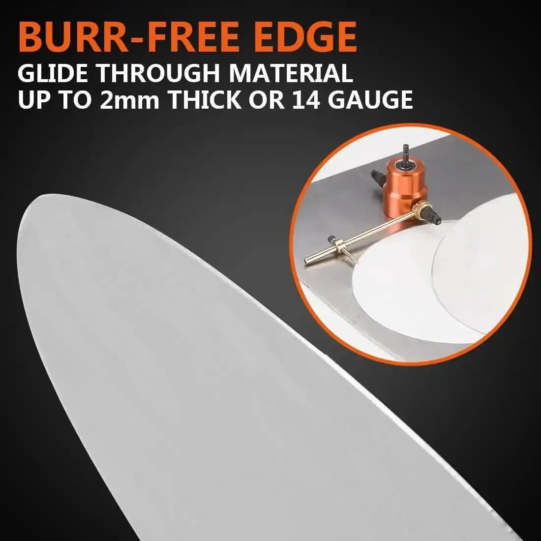 Power Drill Nibbler Attachment With 360 Degree Adjustable Double Head Metal Sheet Cutter And Wrench For Quick, Clean Cuts In Aluminum And Steel Sheets, Durable Silver Orange Build, Lightweight And Easy To Use - Image 8