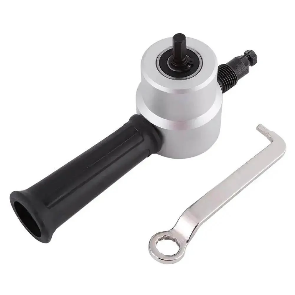 Power Drill Nibbler Attachment With 360 Degree Adjustable Double Head Metal Sheet Cutter And Wrench For Quick, Clean Cuts In Aluminum And Steel Sheets, Durable Silver Orange Build, Lightweight And Easy To Use - Image 9
