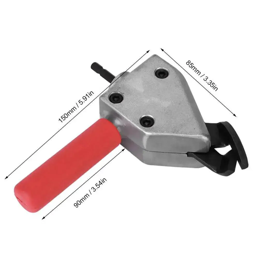 Power Sheet Metal Cutter Head For Electric Drill, Universal 7mm Hex Shank Cutter Bit, Converts To A Power Shear, Sheet Metal Cutting Attachment For DIY Projects, Easy Upgrade To Your Tool Bag - Image 5