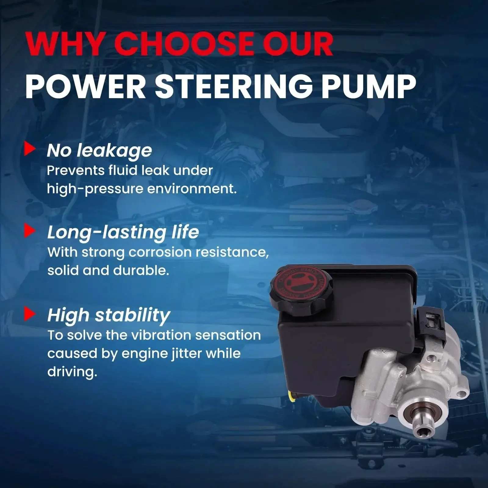 Power Steering Pump For 3.8L V6 Cars Fits Buick Regal 1996 To 2004 Chevy Monte Carlo 1998 To 2003 Oldsmobile Intrigue 1998 To 1999 Pontiac Grand Prix 1997 To 2003 Low Noise Vibration Reduced Smooth Steering - Image 4