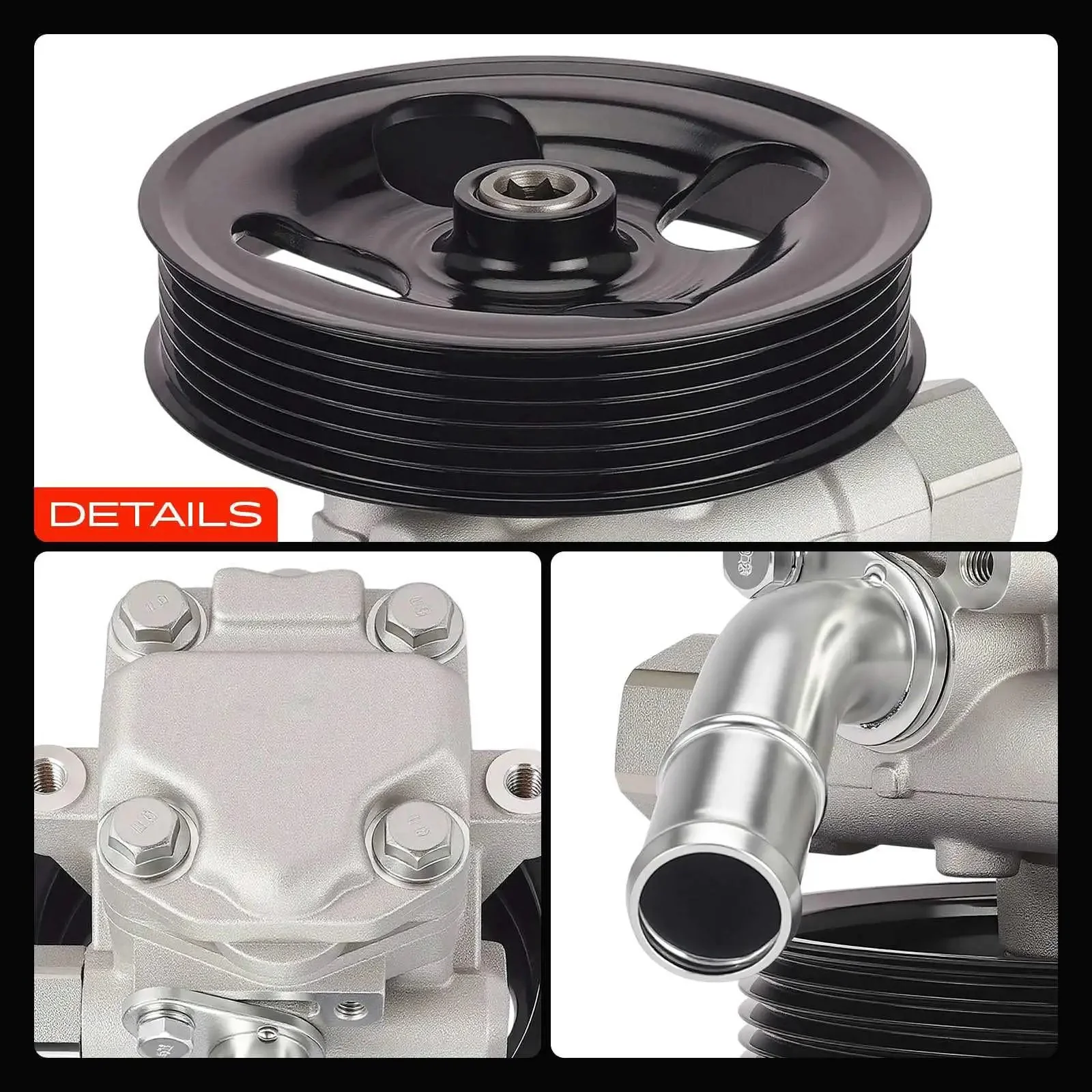 Power Steering Pump With Pulley For Jeep Wrangler 2012 2017 And 2018 JK 3.6L Gas V6 Replace 5154400AC Drop In Ready Direct Fit Easy Install Durable High Quality Auto Part No Reman - Image 2