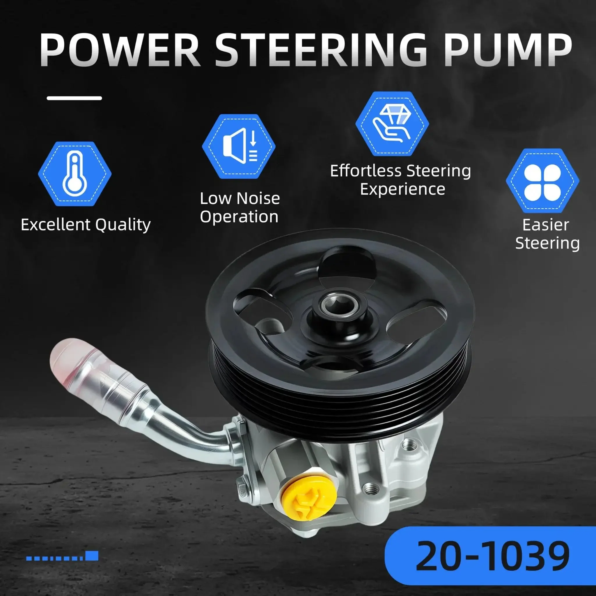 Power Steering Pump With Pulley For Jeep Wrangler 2012-2017 And 2018 JK V6 3.6L Replacement 20-1039 96-1039 201039 5154400AC 50174N Easy Install Durable Steering Ready To Roll For Sport Utility - Image 5