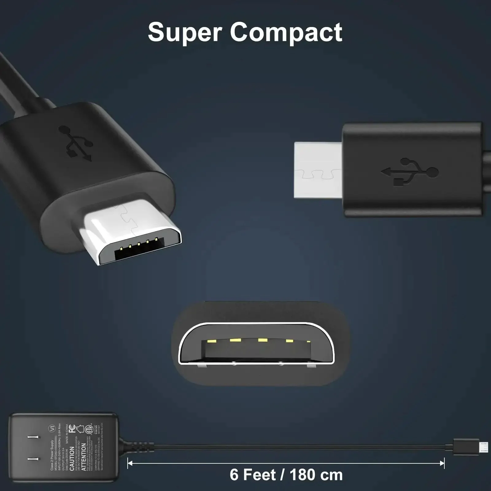 Power Supply 5V 3A Micro USB AC Adapter With A Beefy 6 Feet Cord For Pi 3 Model B B Plus 2 Model B A A Plus Zero And Android Tablets Great For Projects With Stable 5V Power Output And Global 100 240V Input - Image 3