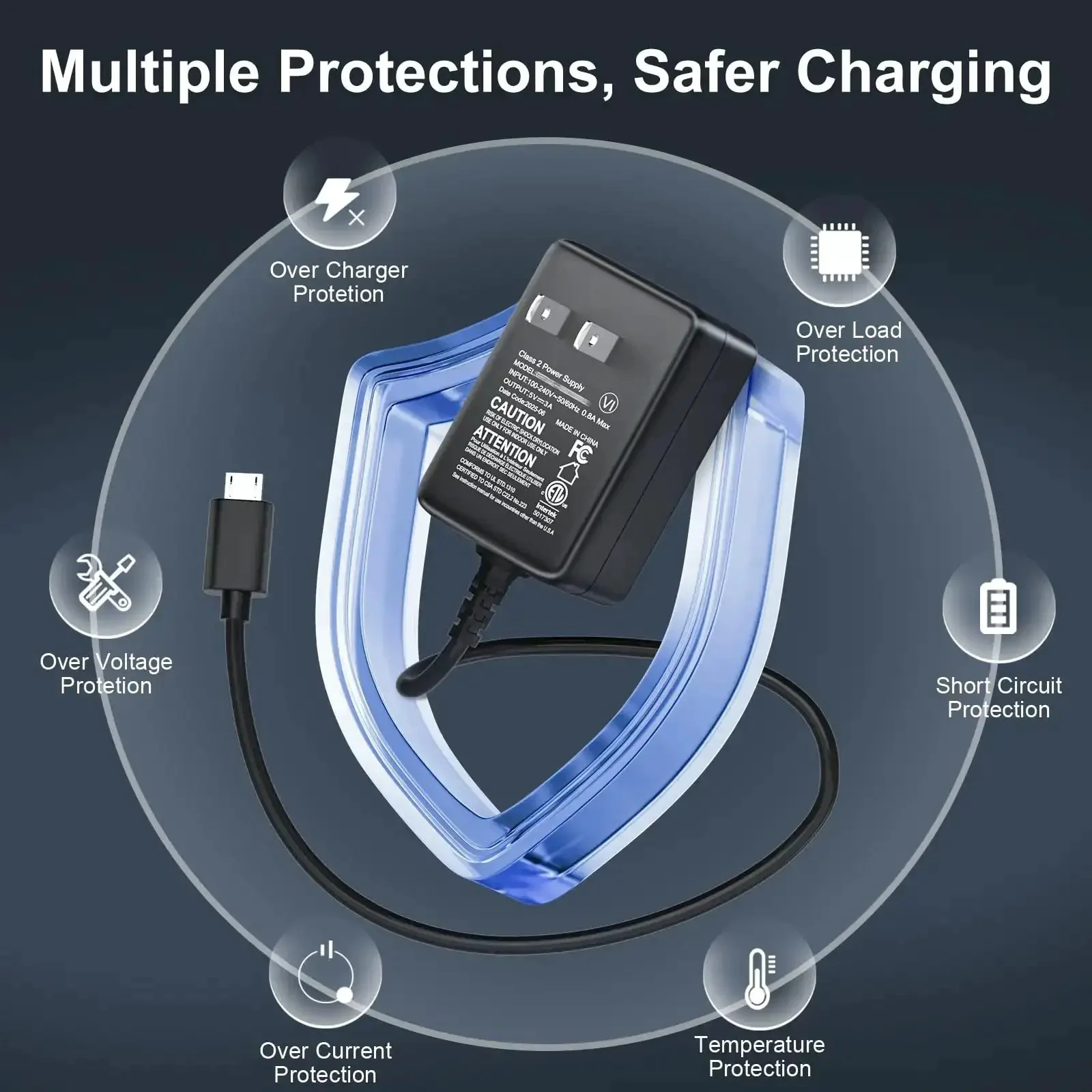 Power Supply 5V 3A Micro USB AC Adapter With A Beefy 6 Feet Cord For Pi 3 Model B B Plus 2 Model B A A Plus Zero And Android Tablets Great For Projects With Stable 5V Power Output And Global 100 240V Input - Image 4