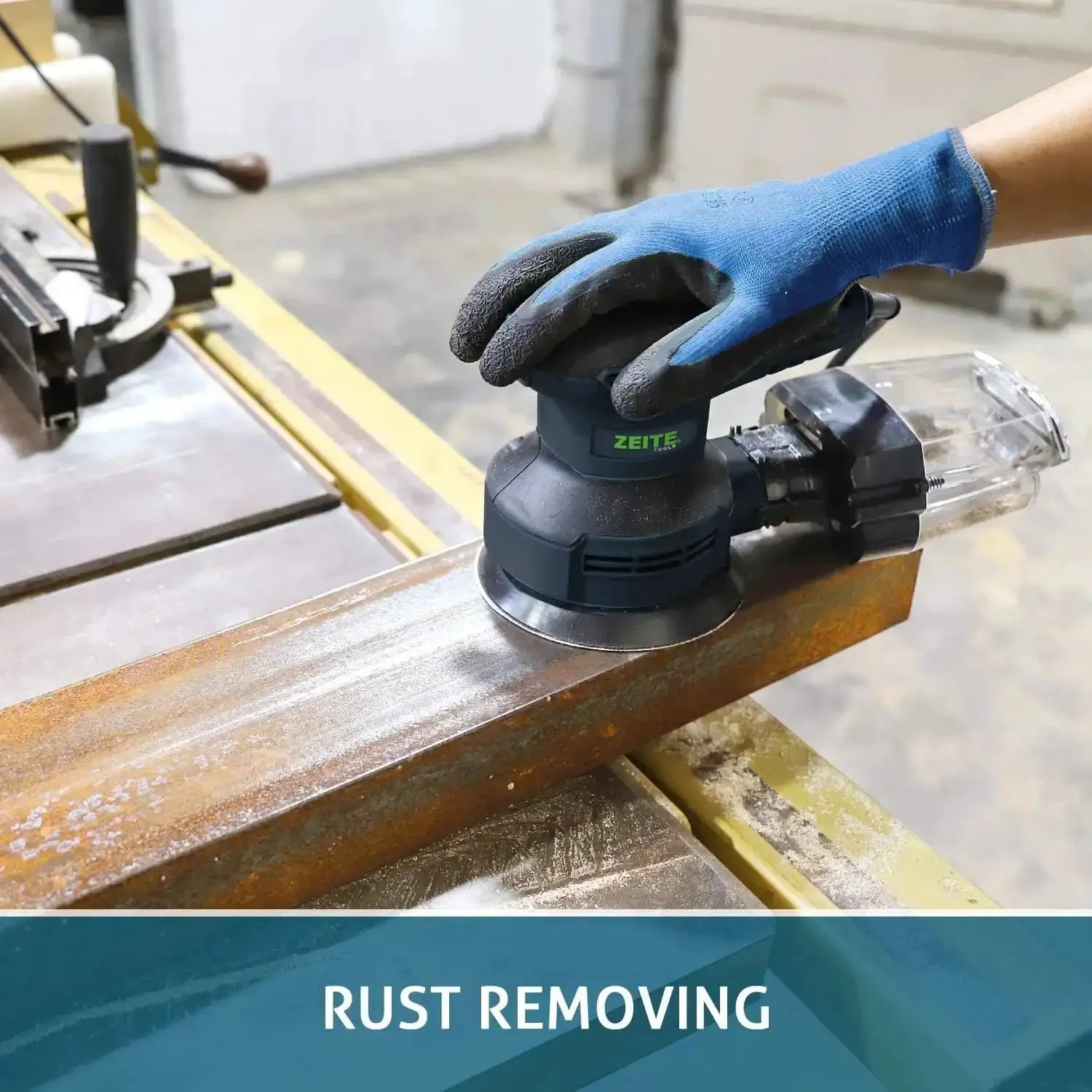 Powerful 3 Amp Random Orbital Palm Sander With Variable Speed From 5000 To 12000 OPM Cyclonic Dust Box Vacuum Adapter And Comes With 12 Pack 5 Inch Sandpapers For A Slick Finish - Image 3