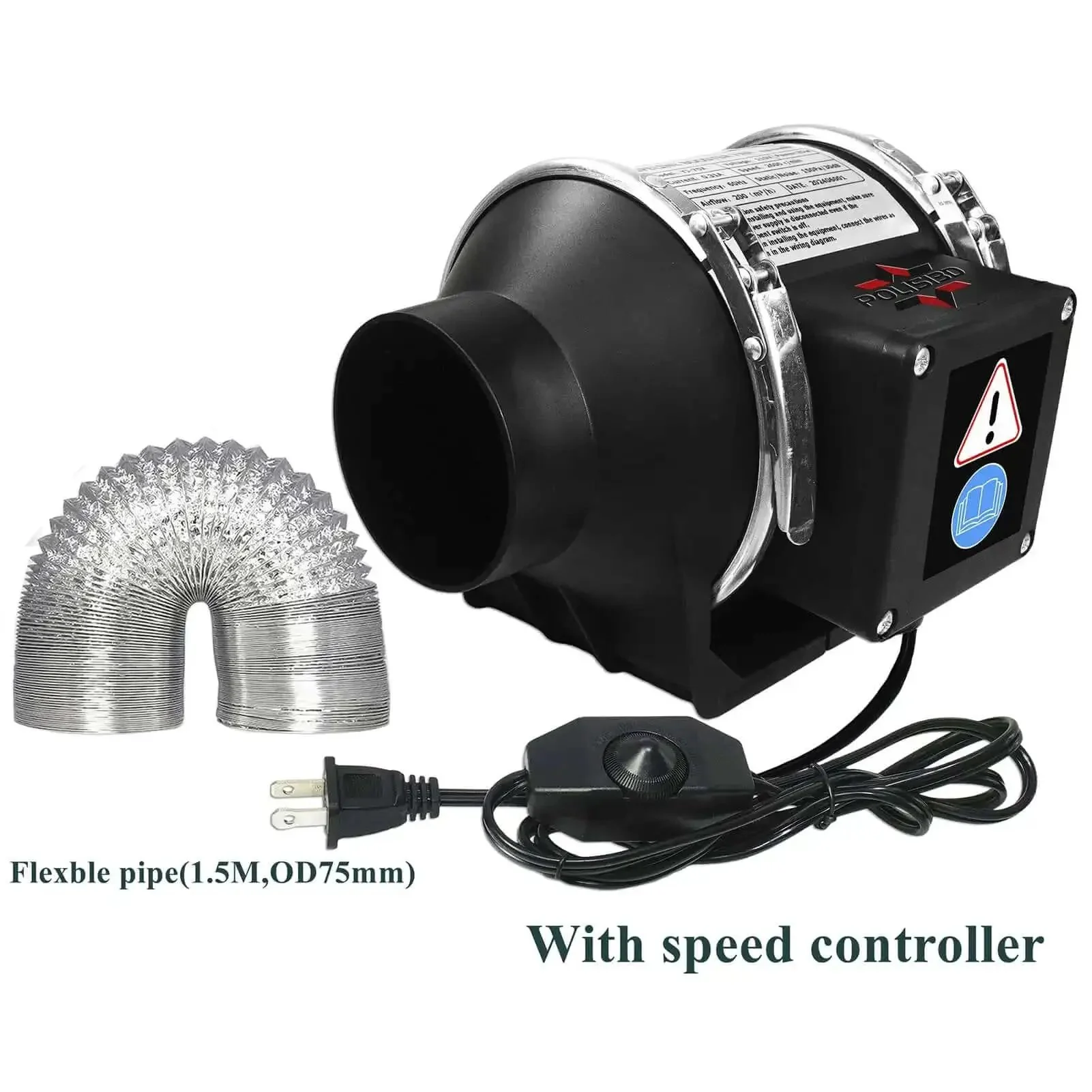 Powerful 3 Inch Duct Fan With Speed Controller Delivers Up To 200 Cubic Meters Per Hour Airflow For Quick Exhaust And Enhanced Air Circulation In 3D Printer Enclosures And Grow Tents While Keeping Noise Low And Smooth Operation - Image 6