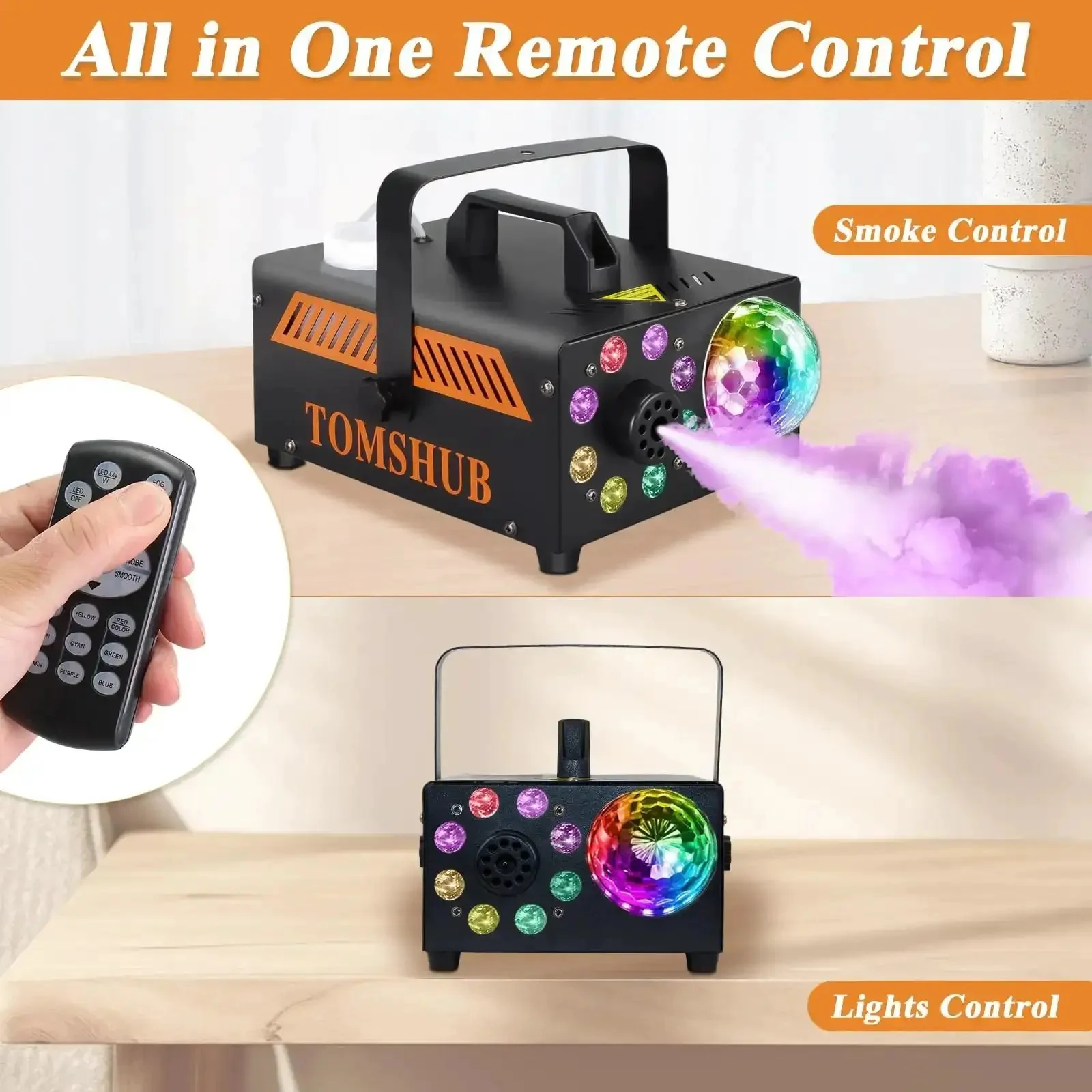 Powerful 600W Fog Machine With Disco Ball And 13 Color LED Lights For Halloween Parties Weddings And DJs Big Party Vibes With 2000 CFM High Output Wireless Remote And Auto Spray - Image 3