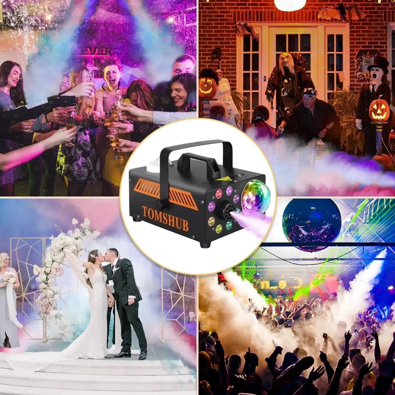 Powerful 600W Fog Machine With Disco Ball And 13 Color LED Lights For Halloween Parties Weddings And DJs Big Party Vibes With 2000 CFM High Output Wireless Remote And Auto Spray - Image 6