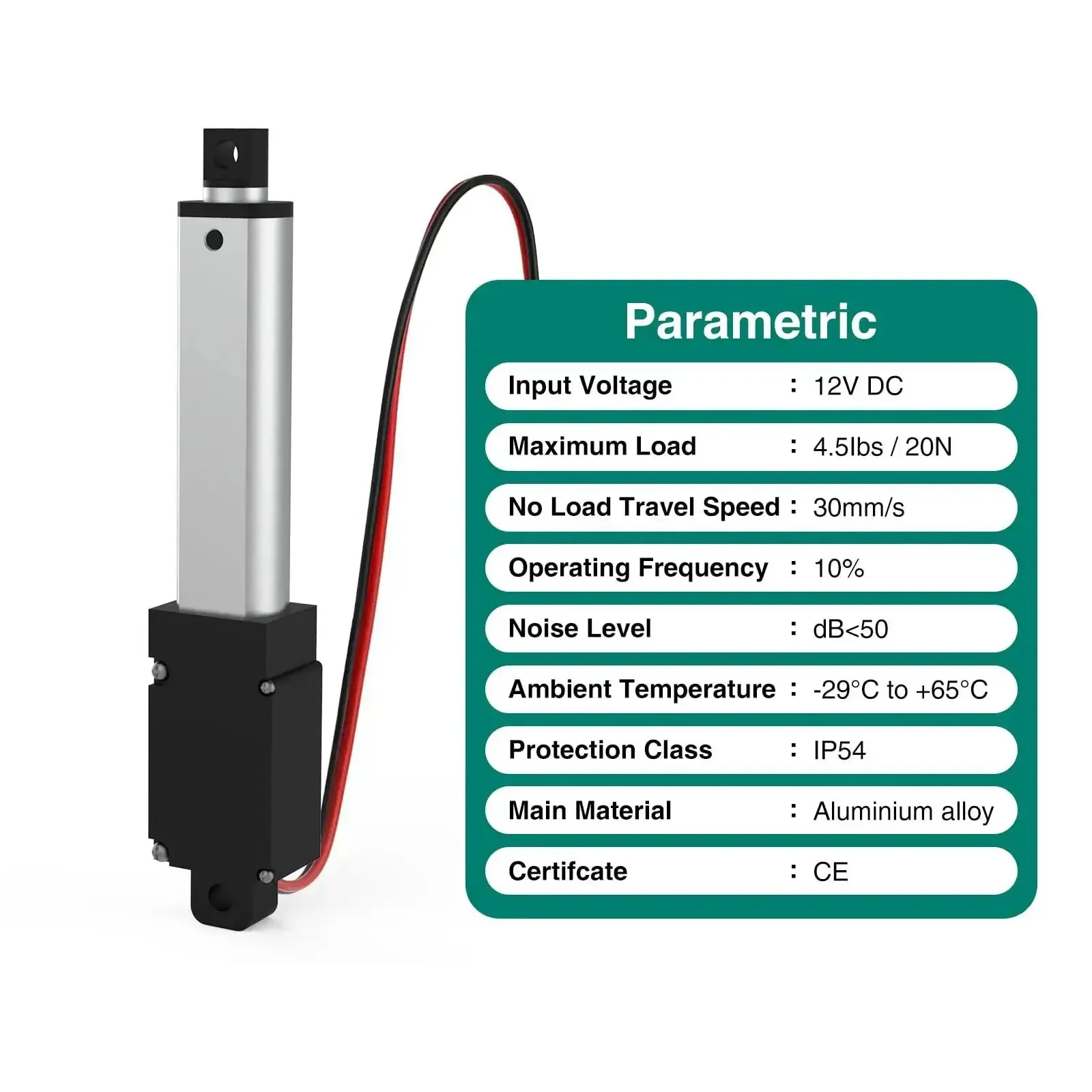 Powerful 75mm 20N Mini Linear Actuator 12V High Speed 1.2 Inches Per Second 4.5lb Load 3 Inch Stroke Includes Mounting Brackets For Robotics And Home Automation Compact Durable Electric Motion - Image 6