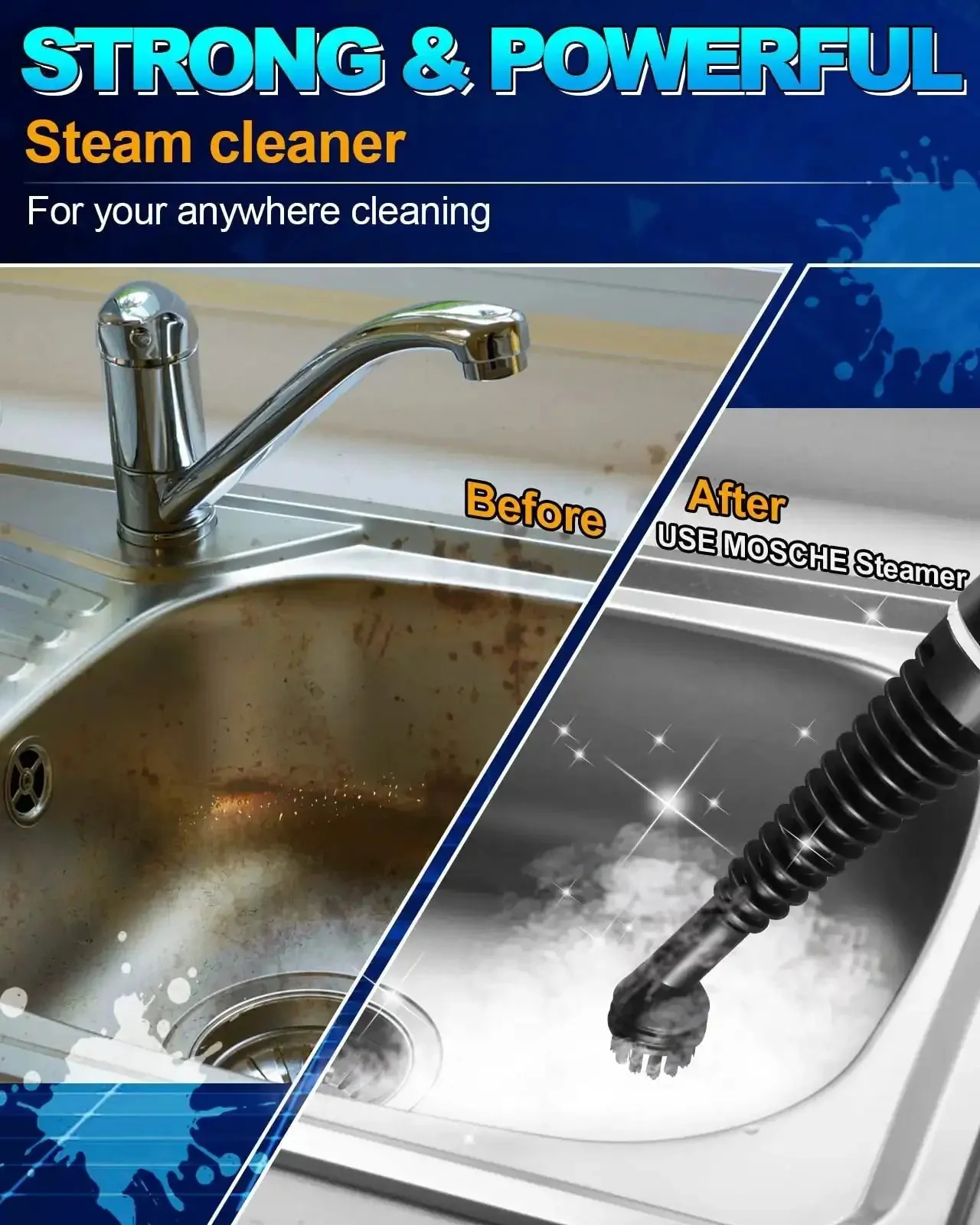 Powerful Handheld Pressurized Steam Cleaner With 11-Piece Accessory Kit For Multi-Surface Cleaning, Your Go-To All-Natural Steam Cleaner For Home, Upholstery, Car, Floors, Kitchen And More - Image 7