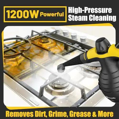 Powerful Handheld Steam Cleaner With 1050W Quick Heat In 3 To 5 Minutes, 230 F Pressurized Steam For 7 To 15 Minutes, No Chemicals Needed, 10 Accessories, Safety Lock, Ideal For Home Car Bathroom Shower Grout Window - Image 7