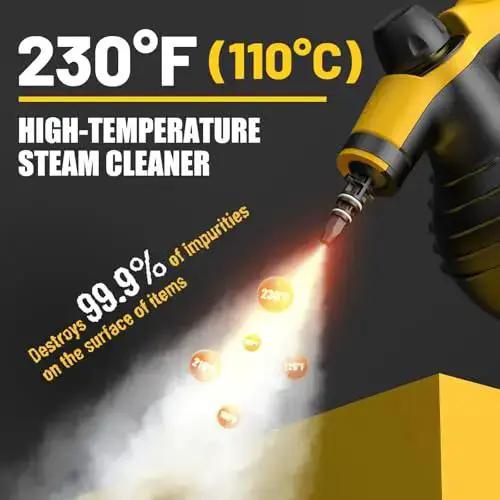 Powerful Handheld Steam Cleaner With 1050W Quick Heat In 3 To 5 Minutes, 230 F Pressurized Steam For 7 To 15 Minutes, No Chemicals Needed, 10 Accessories, Safety Lock, Ideal For Home Car Bathroom Shower Grout Window - Image 8