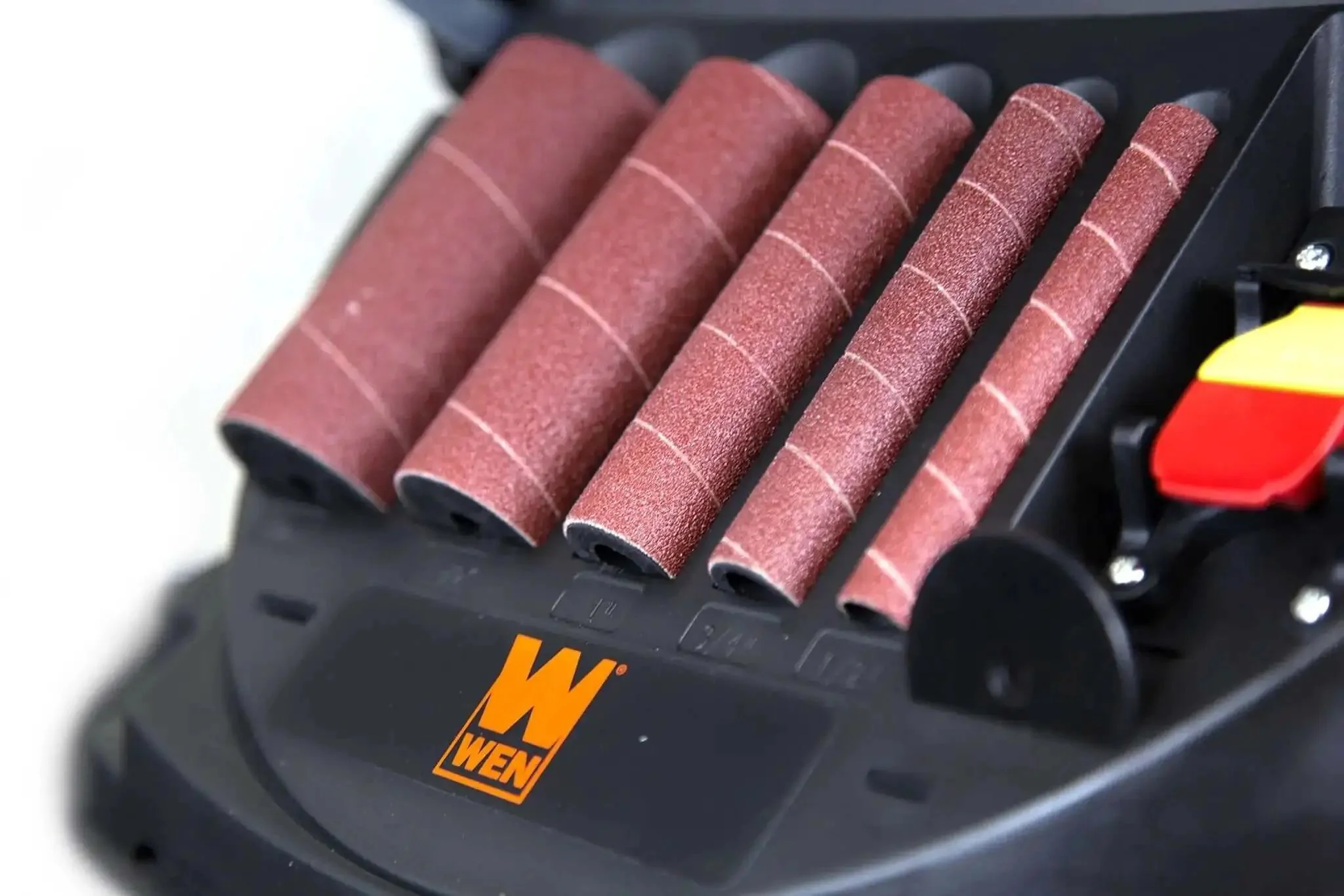 Powerful Heavy Duty Oscillating Belt And Spindle Sander With Four By Twenty Four Inch Belt And Drums From One Half To Two Inches Three And A Half Amp Motor Belt Speed Up To Fifteen Hundred Seventy Five Feet Per Minute Spindle Up To Two Thousand RPM - Image 5