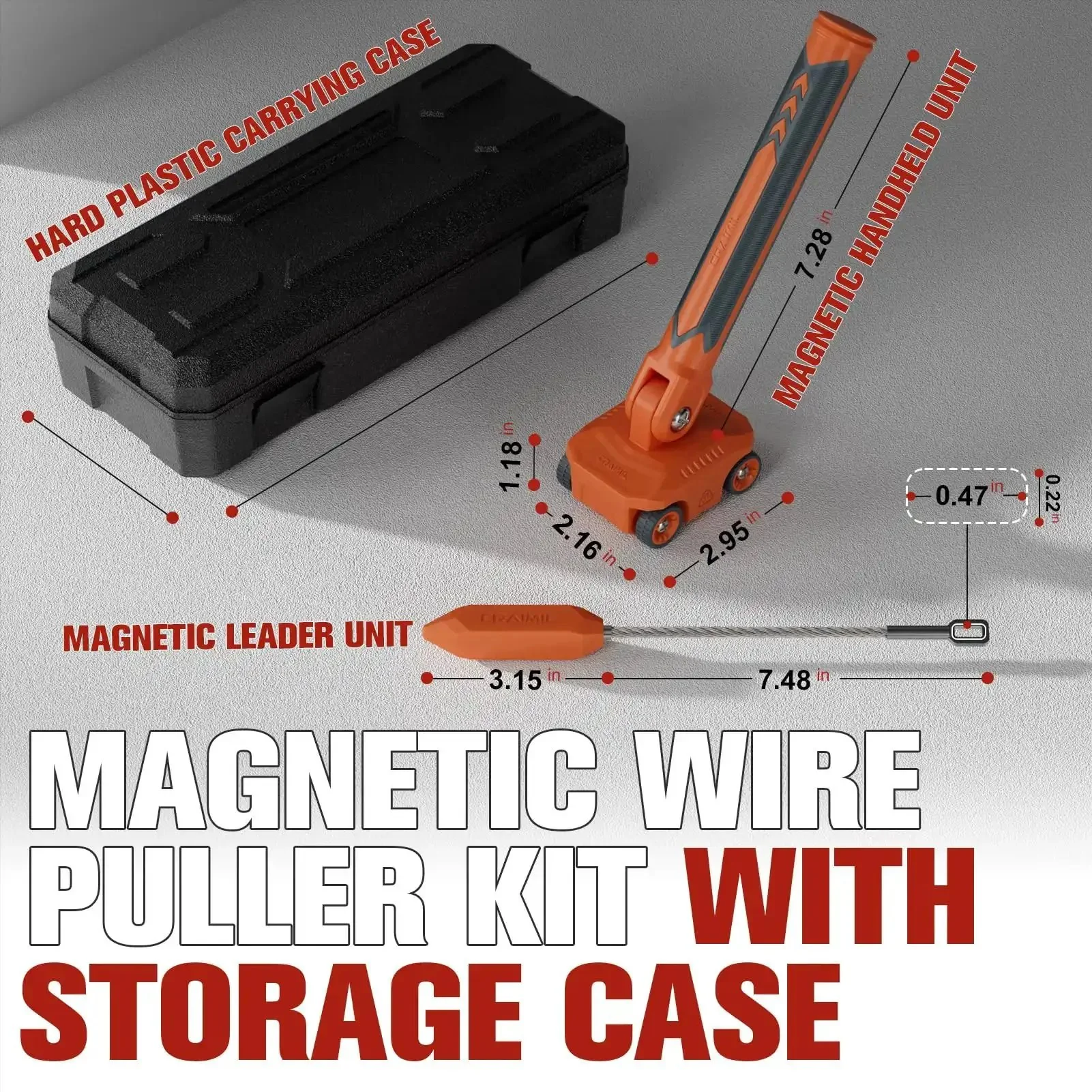Powerful Magnetic Wire Puller For Electrical Wiring With Rare Earth Magnets And Stainless Steel Leader, Makes Cable Fishing Through Walls And Tight Spaces A Breeze, Doubles As A Stud Finder, Includes Durable Hard Plastic Case - Image 6