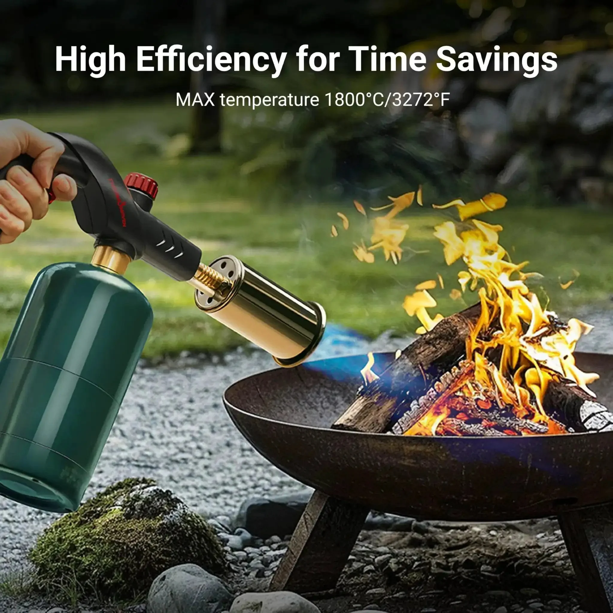 Powerful Propane Kitchen Torch For Searing Steak, Grilling And BBQ, Adjustable Flame, Culinary Blow Torch For Sous Vide, Campfire Charcoal Starter, Welding Prep, Gas Refill, Portable, Safe And Easy To Use For Grill Masters - Image 4
