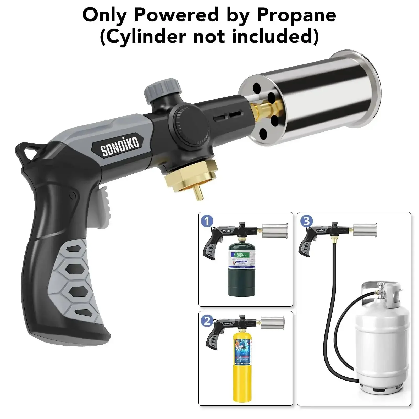 Powerful Propane Torch For Grillin And Cookin, Grilling Steak, Searing, Sous Vide, Welding, And Wood Burning, Adjustable Flame, Easy Start Campfire Starter, Heavy Duty BBQ Tool With Safety Lock, Propane Tank Not Included - Image 7