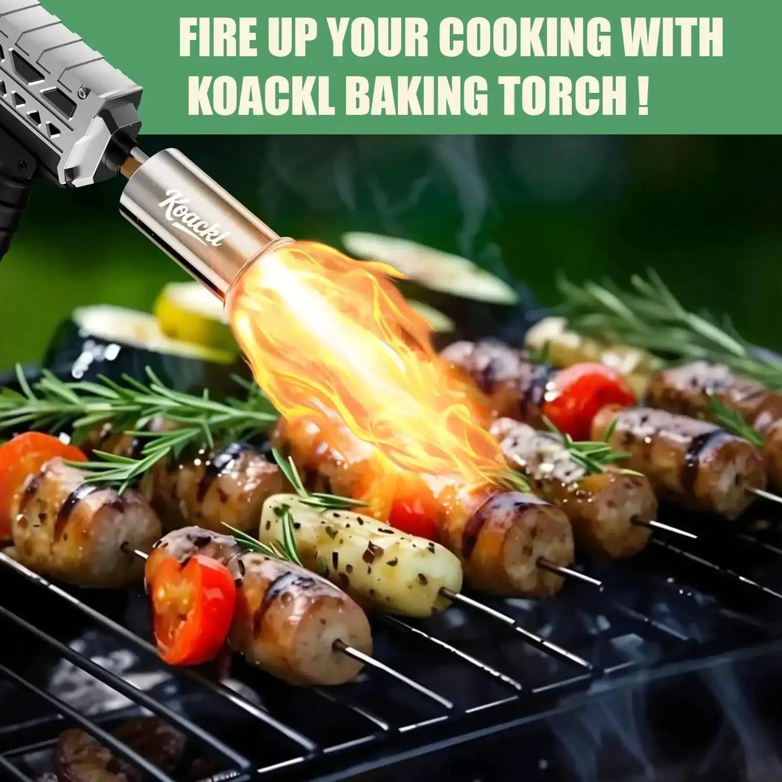 Powerful Propane Torch Gun For Kitchen And BBQ With Adjustable Flame CSA Certified High Heat Up To 2462 Fahrenheit, Ideal For Searing Steaks, Caramelizing Desserts, Charcoal Grilling, Camping, And Charcoal Lighter Tank Not Included - Image 2