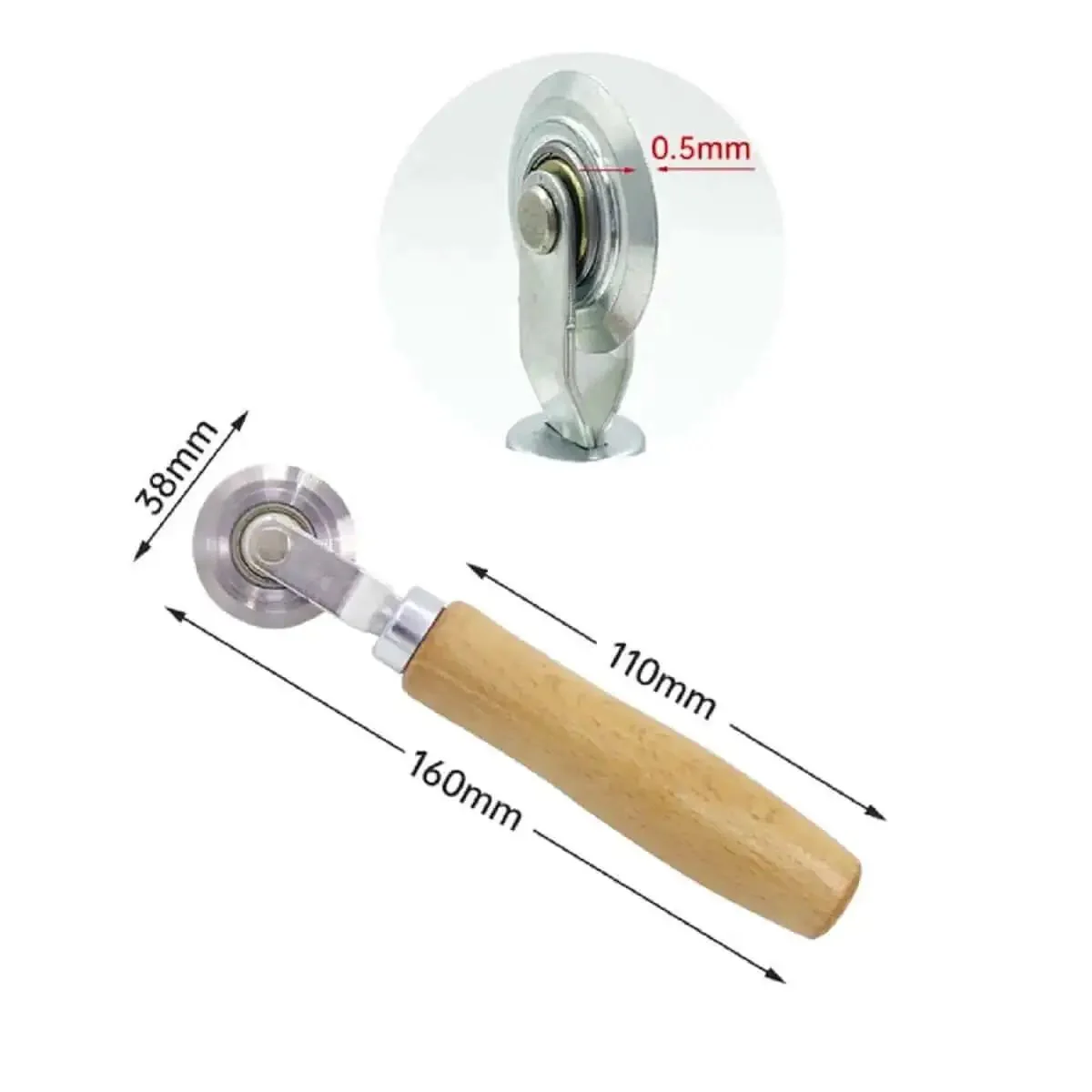 Precise 0.5mm Cardboard Scoring Tool With Durable Metal Wheel And Oak Handle, Ergonomic 6.3 Inch DIY Box Resizing Tool For Cardboard And Metal Sheets, Smooth Creasing, Great For Crafts And Packing - Image 2
