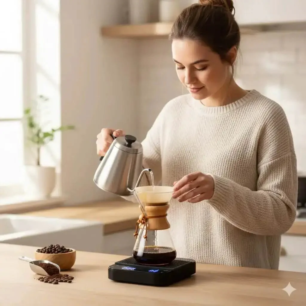 Precision Coffee Scale With Timer For Espresso And Pour Over, Digital Kitchen Scale With LED Display, Rechargeable USB C, 3kg Capacity, 0.1g Graduation, Travel Friendly For Tea And Coffee Brew Mastery - Image 2