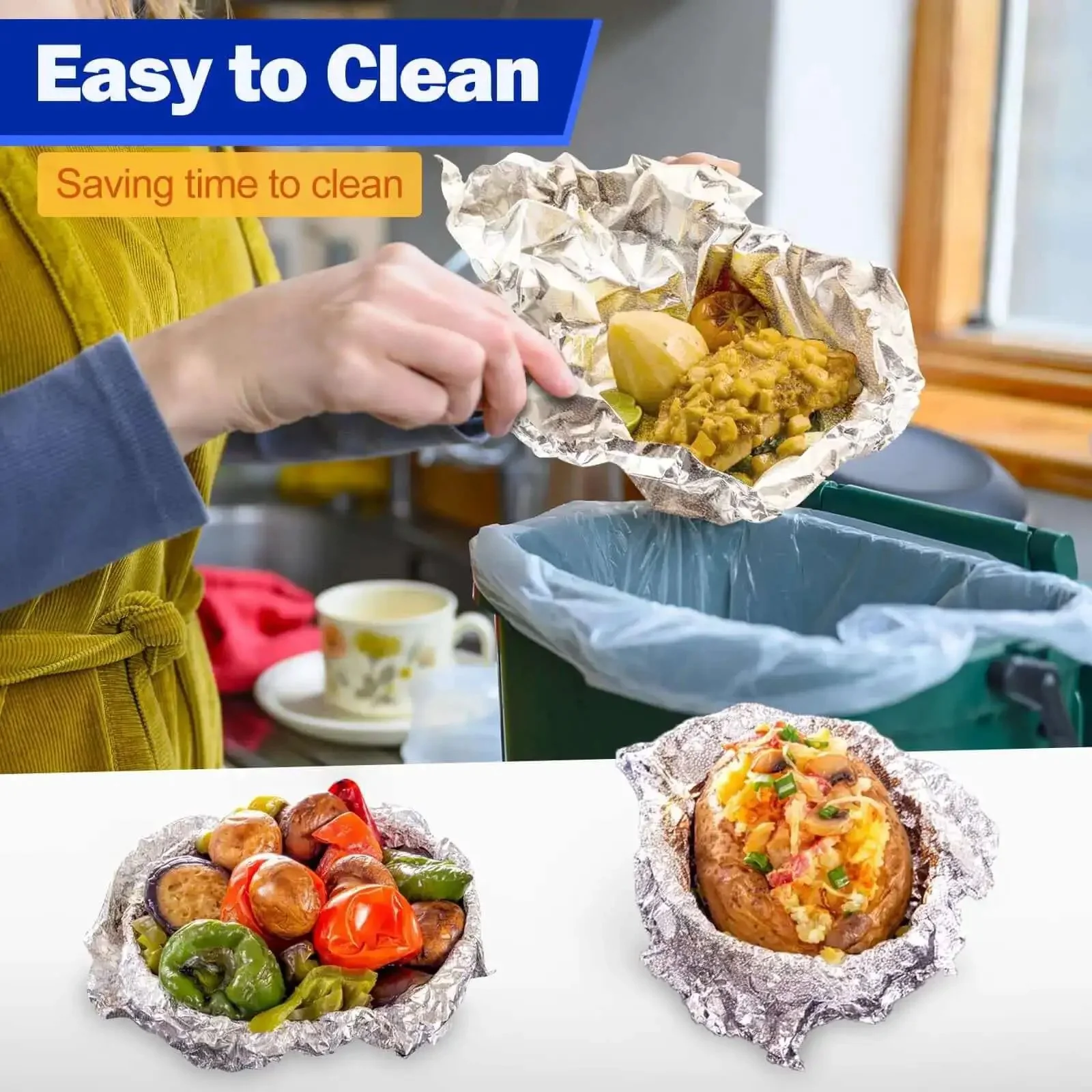 Premium Aluminum Foil Sheets 9 By 10.75 Inch Pre Cut Tin Foil Wraps For Cooking And Food Storage, 500 Sheets Great For Meal Prep And Leftovers Great For Grilling Reheating And Storing Leftovers In The Fridge Or Freezer - Image 2