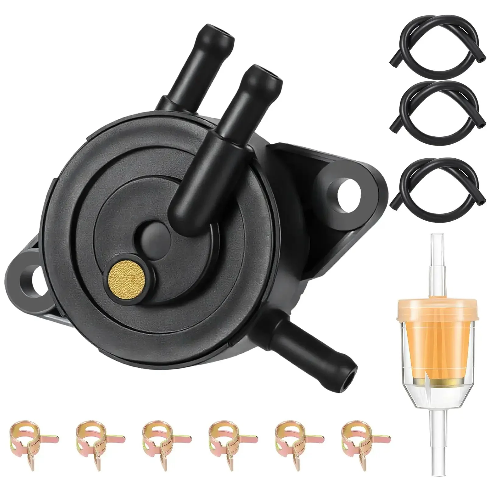 Premium Heavy Duty Fuel Pump For Lawn Mower Golf Carts And Utility Vehicles With Filter And Oil Hose Compatible With Kohler Briggs And Stratton Mikuni Cub Cadet Club Car John Deere Kawasaki Yamaha 808492 And 808656
