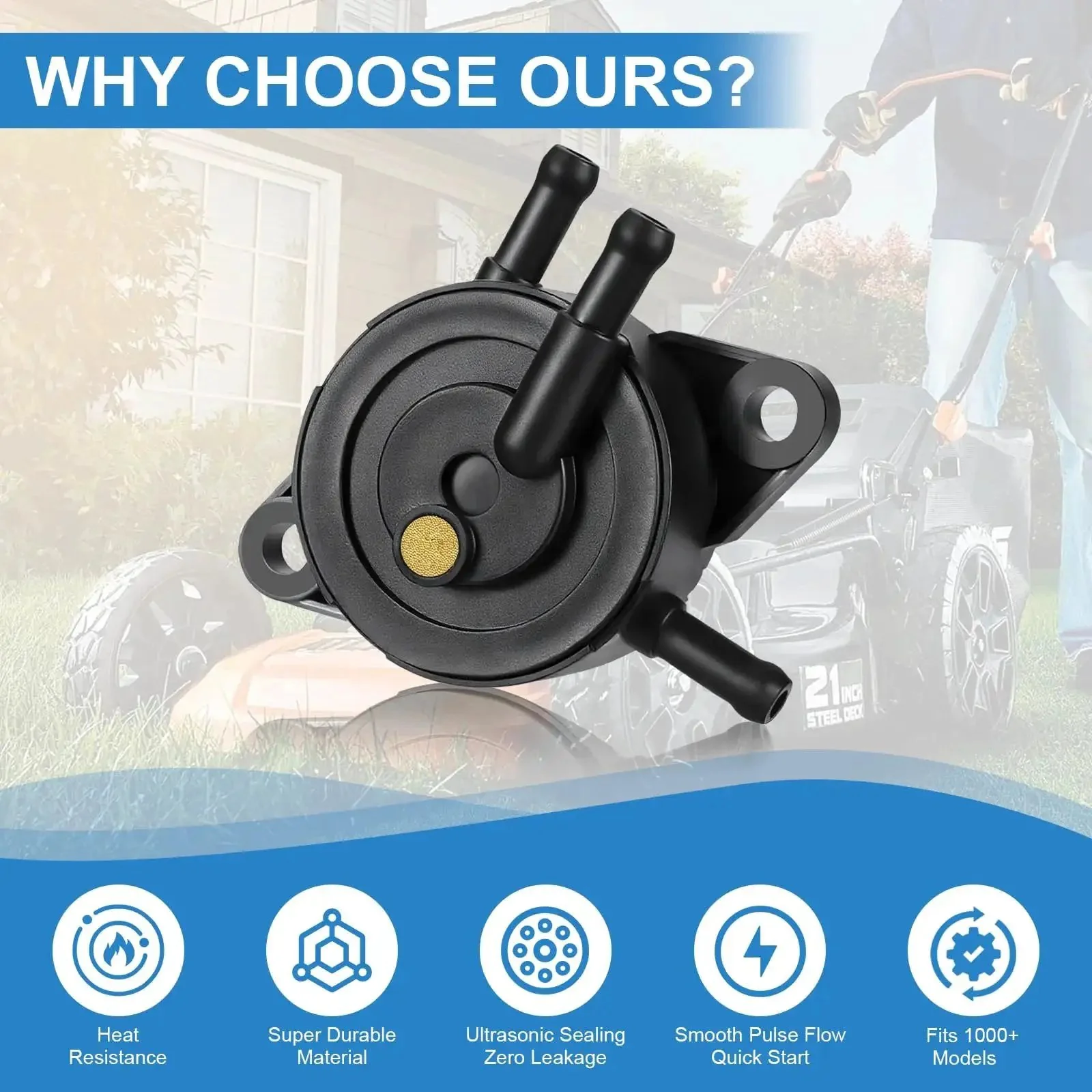 Premium Heavy Duty Fuel Pump For Lawn Mower Golf Carts And Utility Vehicles With Filter And Oil Hose Compatible With Kohler Briggs And Stratton Mikuni Cub Cadet Club Car John Deere Kawasaki Yamaha 808492 And 808656 - Image 7